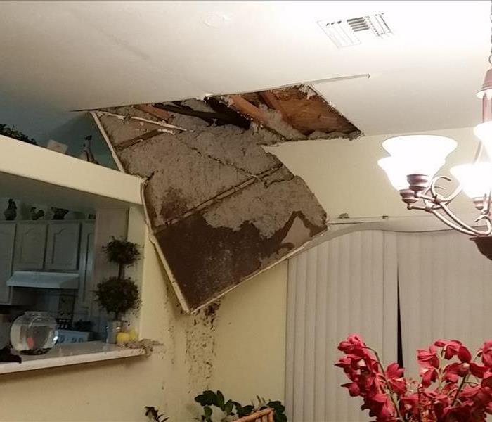 Leaking Roof Tile Caused Water Damaged Ceiling in Tucson